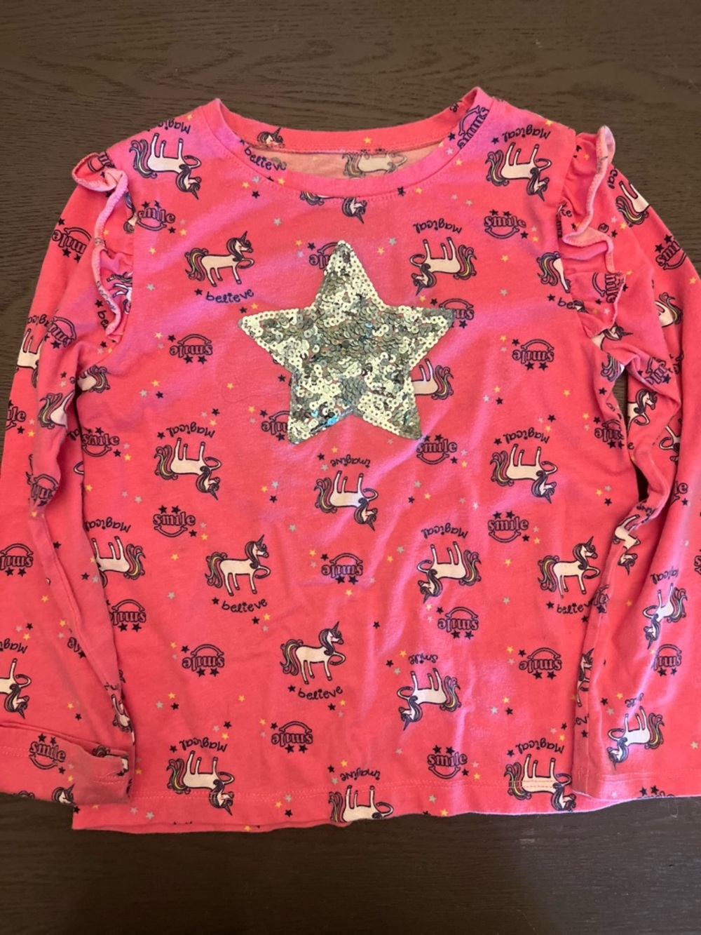 Garanimals Pink Long Sleeve Tee with Sequin Star